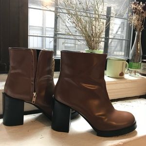 Cheap Monday camel leather ankle boots